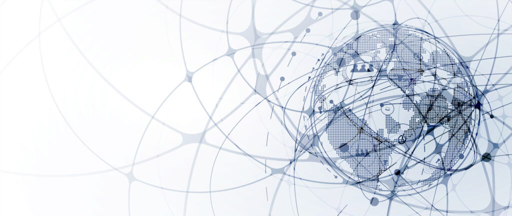 Abstract digital globe with interconnected network lines