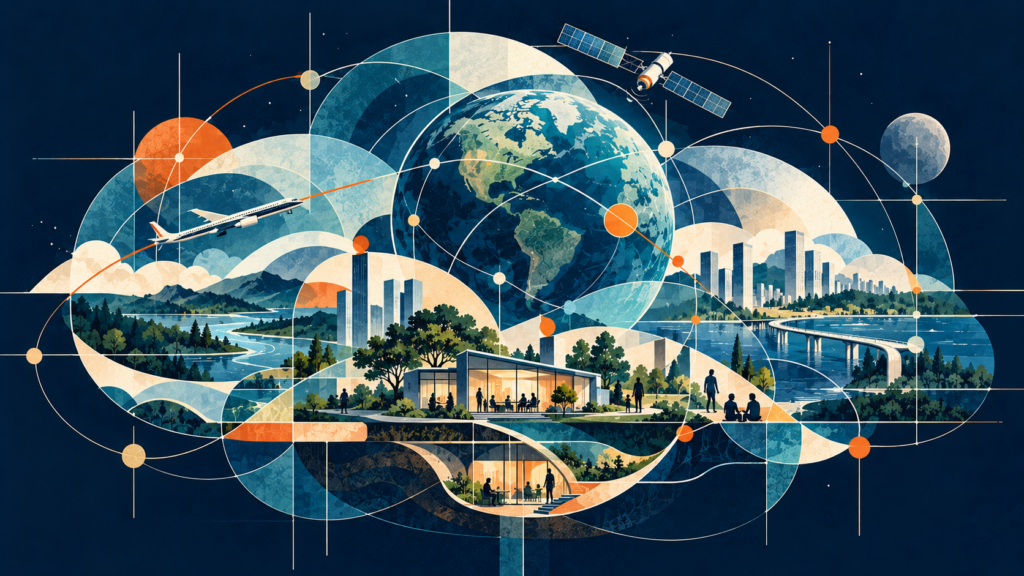 Space is the shared medium of human existence: physical, ecological, civic, digital, orbital, relational, and personal.